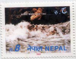 WHITE WATER RAFTING RUPEE 8 STAMP NEPAL 1993 MINT MNH - Rafting