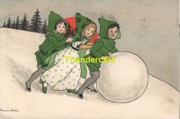 CPA ILLUSTRATEUR FLORENCE HARDY  ENFANTS NEIGE ** ARTIST SIGNED FLORENCE HARDY CHILDREN SNOW - Hardy, Florence