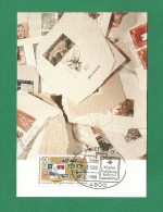 BRD 1988  Mi.Nr. 1395 , 100 Jahre Briefmarken - Maximum Card - SS Bielefeld - Erstausgabe 12.11.1988 - 1981-2000