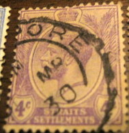 Straits Settlement 1912 King George V 4c - Used - Straits Settlements