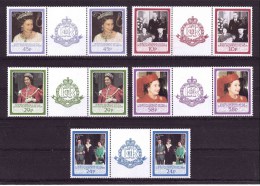 SOUTH GEORGIA 1986  60° Birthday Of The Queen Elizabeth II Pair With Block Separator Yvert Cat N° 899/02 MNH ** - Georgia Del Sud