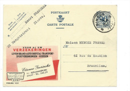 Publibel Obl. N° 1037 ( VERZEKERINGEN -  Aalst) Obl: Ninove 07/01/1952 - Publibels