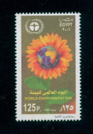 EGYPT / 2001 / UN / WORLD ENVIRONMENT DAY / MAP / GLOBE / FLOWERS / SUNFLOWER / MNH / VF - Neufs