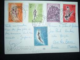 CP POUR FRANCE TP FOOT 5L + SAUT EN HAUTEUR 4L + PERCHE 2L + HAIE 1L+ MONTE TITANO 3L OBL.5.11.64 REPUBLICA DI S. MARINO - Storia Postale