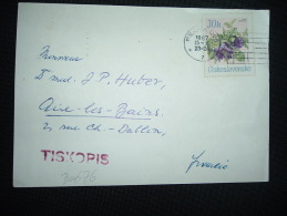 CARTE POUR LA FRANCE TP FLEURS OBL.MEC. 15 X 1967 PRAHA 025 + GRIFFE: TISKOPIS - Storia Postale