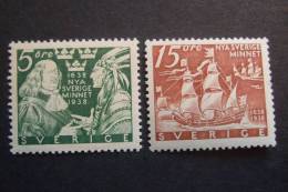 SWEDEN 1938   YVERT 249a/250a  MICHEL 245B/246B    MNH **     (010401-NVT) - Nuevos