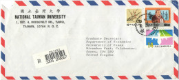 TAIWAN - REPUBLIC Of CHINA - 1986 - Registered, Airmail - Viaggiata Da Taipei Per Colchester, England - Briefe U. Dokumente