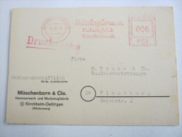 1946 , KIRCHHEIM - OETLINGEN    ,  Firmen Freistempel Auf Beleg - Autres & Non Classés