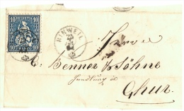 Briefabschnitt, Rinweil, 1864, 2 Scans - Cartas & Documentos