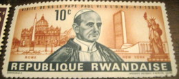 Rwanda 1966 Pope Paul's Visit To The United Nations 10c - Used - Oblitérés