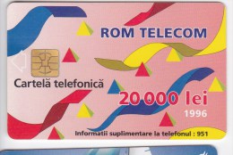 Romania   , Phonecards   , 1996 , ROMTELECOM ,    Used - Telekom-Betreiber