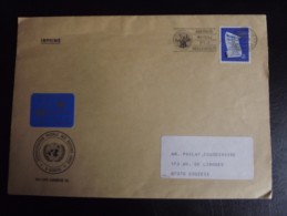 Nations Unis Enveloppe De 1986 Flamme Assemblée Mondiale Sur Le Vieillissement - Cartas & Documentos