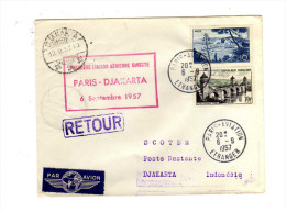 PREMIER VOL PARIS - DJAKARTA  06/09/1957 - Primeros Vuelos