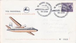 Luxembourg 1966 First Flight Luxembourg-Bruxelles - Brieven En Documenten