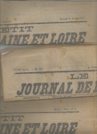 3 Journaux Le Petit Journal De Maine Et Loire 5 Mars 1912 -9 Avril 29 Octobre 1910  Saumur - Altri & Non Classificati