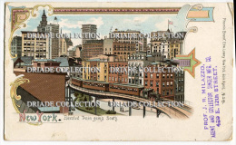 CARTOLINA ELEVATED TRAING GOING SOUTH NEW YORK CITY STATI UNITI AMERICA VIAGGIATA - Transport