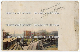 CARTOLINA ELEVATED R.R. CHATHAM SQUARE NEW YORK CITY STATI UNITI AMERICA VIAGGIATA - Transports