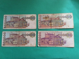 UCRAINA UKRAINE 4 NOTES IN BAD CONDITIONS (3 X 200000 1 X 500000 Karbovantsiv) - Ukraine