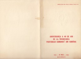 1061FM- ROMANIAN COMMUNIST PARTY ANNIVERSARY, EMBOISED BOOKLET, 1961, ROMANIA - Libretti