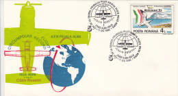 1064FM- CALIN ROSETTI, CIRCUMPOLAR RECORD FLIGHT, PLANE, SPECIAL COVER, 1992, ROMANIA - Poolvluchten