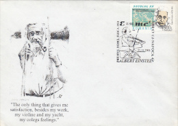 12415- ALBERT EINSTEIN, SCIENTIST, PHYSICS NOBEL PRIZE, SPECIAL COVER, 2001, ROMANIA - Albert Einstein