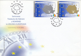12438- ROMANIA- MEMBER OF THE EUROPEAN COMMUNITY, COVER FDC, 2005, ROMANIA - EU-Organe