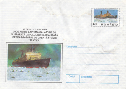 12481- ARKTIKA ATOMIC ICEBREAKER, COVER STATIONERY,1997, ROMANIA - Polar Ships & Icebreakers