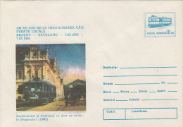 12546- TRAM, TRAMWAY, BRASOV- SATU LUNG ROUTE, COVER STATIONERY, 1992, ROMANIA - Tramways