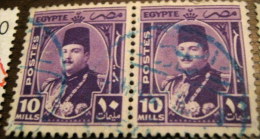 Egypt 1944 King Farouk 10m X2 - Used - Usati