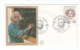 ITALY ITALIA FDC 14-3-1979 PREMIER JOUR ALBERT EINSTEIN 1879 - 1955  ROMA FILATELICO FILIGRANO - Albert Einstein