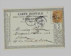 SAÔNE & LOIRE  ( 7 )  -  MACONCPI Ordinaire – Tarif à 15c. (15.1.1873/30.4.1878)N°59 - 15c. Cérès III° Républ. - Precursor Cards