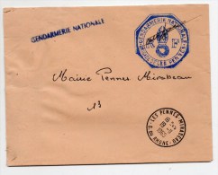 1965 - ENVELOPPE FM De LES PENNES (BOUCHES DU RHONE) Avec CACHET SUP "GENDARMERIE NATIONALE / BRIGADE LES PENNES" - Militärstempel Ab 1900 (ausser Kriegszeiten)