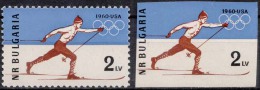 BULGARIA, 1960, Winter Olympic Games, Squaw Valley, Sport, Skier, MNH (**), Sc./Mi. 1094/1152A-B - Winter 1960: Squaw Valley