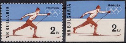 BULGARIA, 1960, Winter Olympic Games, Squaw Valley, Sport, Skier, MNH (**), Sc./Mi. 1094/1152A-B - Invierno 1960: Squaw Valley