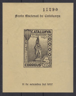 1937 Mini Hoja** Pi De Llobregat Festa Nacional De Catalunya 1714-1937 OPORTUNIDAD!! - Barcelona