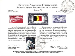 B01-371 Belgique USA CS HK Carte Souvenir FDC Neuf Du 9-7-1972 - COB 1622 - Cachet De 1020 Bruxelles - Série Belgica - Souvenir Cards - Joint Issues [HK]