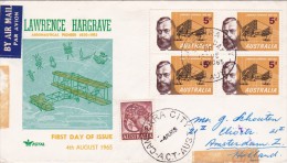 E01-035 - Australie Enveloppe Par Avion FDC Du 4-8-1965 - COB Y.T. 413 - Cachet De Canberra City - Série  - PIONNERS DE - Premiers Vols