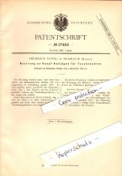 Original Patent - Heinrich Pippig In Mosbach , 1883 , Knopf-Aufzug Für Taschenuhren , Uhrmacher , Uhr !!! - Mosbach