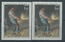 [05] Variété : N° 1672 Millet Pantalon Gris-bleu Au Lieu De Vert +  Normal  ** - Unused Stamps