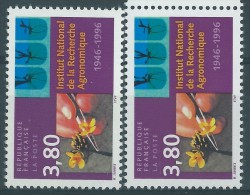 [05] Variété : N° 3001 INRA Main Jaune-orange Au Lieu De Rouge +  Normal  ** - Unused Stamps