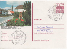 Nr. 3837,  Ganzsache Deutsche Bundespost,  Lauda-Königshofen - Cartes Postales Illustrées - Oblitérées