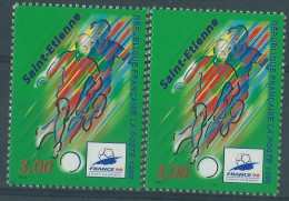 [06] Variété : N° 3012 France 98 Football Double-frappe Du Noir (gras) +  Normal  ** - Unused Stamps