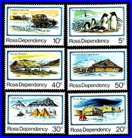 NEW ZEALAND/ROSS DEP. 1982 ANTARCTIC POLAR VIEWS SC#L15-20 MNH PENGUIN BIRDS  D1 - Unused Stamps