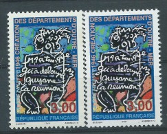 [06] Variété : N° 3036 Départements D'outre-mer Noms Des Départements Sur Fond Rose Au Lieu De Blanc +  Normal  ** - Unused Stamps