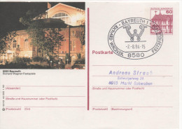 Nr. 3867,  Ganzsache Deutsche Bundespost,  Bayreuth - Cartes Postales Illustrées - Oblitérées