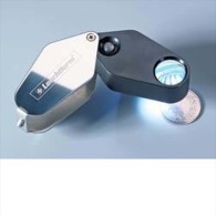 LED-Einschlaglupe, 10-fache Vergrößerung, Schwarz, Ø 18 Mm - Stamp Tongs, Magnifiers And Microscopes