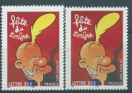 [06] Variété : N° 3751 Titeuf Jaune Au Lieu D'orange +  Normal  ** - Unused Stamps