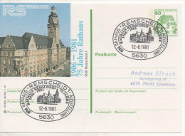 Nr. 3880,  Ganzsache Deutsche Bundespost,  Remscheid - Illustrated Postcards - Used