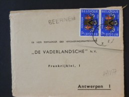 47/877  DEVANT DE LETTRE  LIJNSTEMPEL BEERNEM - Langstempel