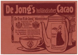 Original Werbung - 1911 - De Jongs , Holländischer Cacao , Kakao , Wormerveer , Zaanstad !!! - Wormerveer